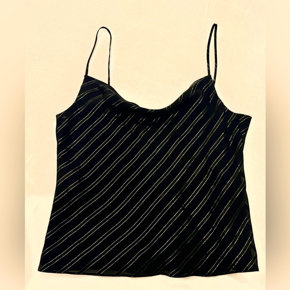 INTERMIX gold striped black top - Picture 1 of 3